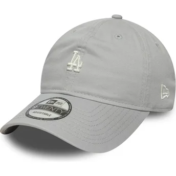 New Era Curved Brim 9TWENTY Mini Logo Washed Los Angeles Dodgers MLB Grey Adjustable Cap