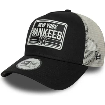 New Era A Frame Patch New York Yankees MLB Black and White Trucker Hat
