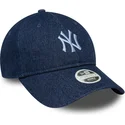 new-era-curved-brim-women-9twenty-denim-new-york-yankees-mlb-navy-blue-adjustable-cap