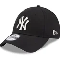 new-era-curved-brim-women-9forty-metallic-logo-new-york-yankees-mlb-black-adjustable-cap