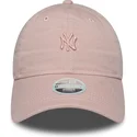 new-era-curved-brim-women-pink-logo-9twenty-mini-washed-new-york-yankees-mlb-pink-adjustable-cap