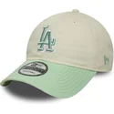 new-era-curved-brim-women-9twenty-world-series-cooperstown-los-angeles-dodgers-mlb-beige-and-green-adjustable-cap