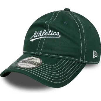 New Era Curved Brim 9TWENTY Contrast Stitch Oakland Athletics MLB Green Adjustable Cap