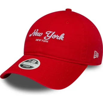 New Era Curved Brim Women 9TWENTY City New York Orange Adjustable Cap
