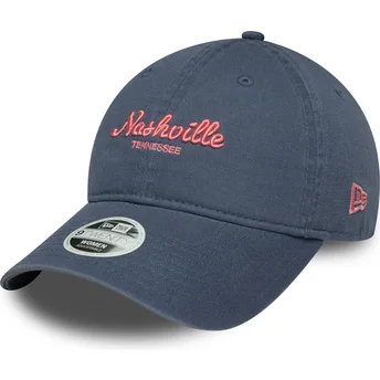New Era Curved Brim Women 9TWENTY City Nashville Blue Adjustable Cap