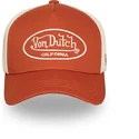 von-dutch-lof-b33-orange-and-beige-adjustable-trucker-hat
