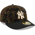 new-era-curved-brim-59fifty-low-profile-floral-cord-three-looms-printed-corduroy-new-york-yankees-mlb-black-fitted-cap