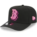 new-era-curved-brim-9fifty-a-frame-neon-boston-red-sox-mlb-black-snapback-cap