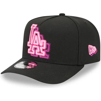 New Era Curved Brim 9FIFTY A Frame Neon Los Angeles Dodgers MLB Black Snapback Cap