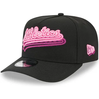 New Era Curved Brim 9FIFTY A Frame Neon Oakland Athletics MLB Black Snapback Cap