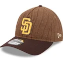 new-era-curved-brim-9twenty-a-frame-wool-pinstripe-san-diego-padres-mlb-brown-adjustable-cap
