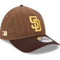 new-era-curved-brim-9twenty-a-frame-wool-pinstripe-san-diego-padres-mlb-brown-adjustable-cap
