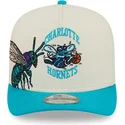 new-era-curved-brim-9fifty-a-frame-precurved-hardwood-classics-charlotte-hornets-nba-beige-and-blue-snapback-cap