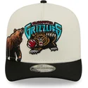 new-era-curved-brim-9fifty-a-frame-precurved-hardwood-classics-vancouver-grizzlies-nba-beige-and-black-snapback-cap