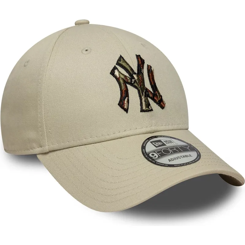 new-era-curved-brim-9forty-camo-infill-new-york-yankees-mlb-beige-adjustable-cap