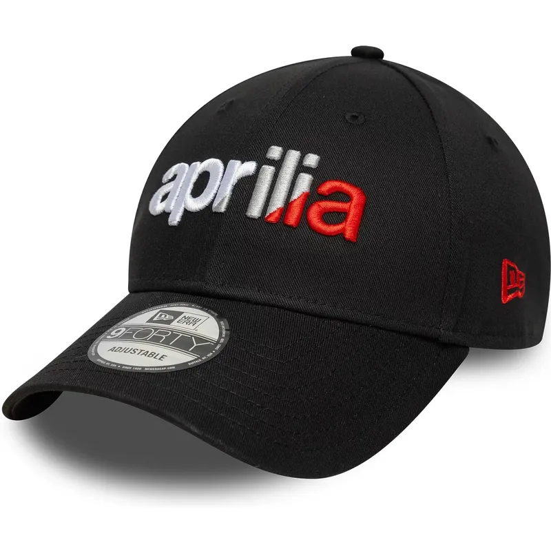 new-era-curved-brim-9forty-wordmark-aprilia-piaggio-black-adjustable-cap