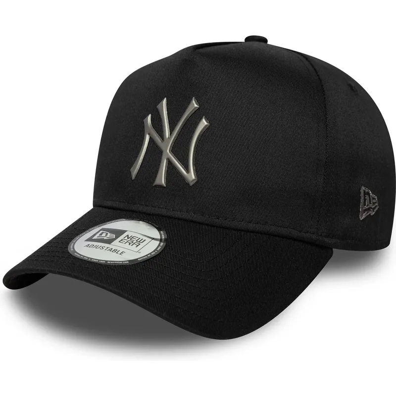 new-era-curved-brim-9forty-e-frame-metallic-new-york-yankees-mlb-black-snapback-cap