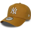 new-era-curved-brim-9forty-e-frame-league-essential-new-york-yankees-mlb-brown-snapback-cap