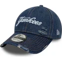 new-era-curved-brim-9twenty-denim-distress-new-york-yankees-mlb-blue-adjustable-cap