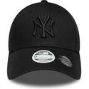 new-era-curved-brim-women-black-logo-9forty-bow-back-new-york-yankees-mlb-black-adjustable-cap