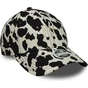 new-era-curved-brim-women-9forty-cow-midi-new-york-yankees-mlb-black-and-white-adjustable-cap