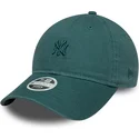 new-era-curved-brim-women-9twenty-washed-mini-new-york-yankees-mlb-green-adjustable-cap