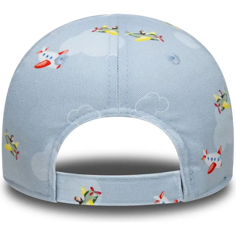 new-era-curved-brim-toddler-9forty-plane-all-over-print-new-york-yankees-mlb-light-blue-adjustable-cap