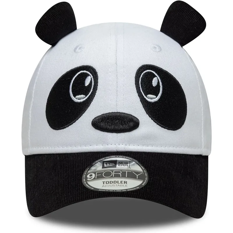new-era-curved-brim-toddler-9forty-cord-ears-white-and-black-adjustable-cap
