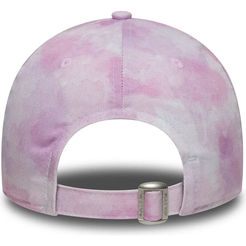 new-era-curved-brim-youth-9twenty-tie-dye-los-angeles-dodgers-mlb-pink-adjustable-cap