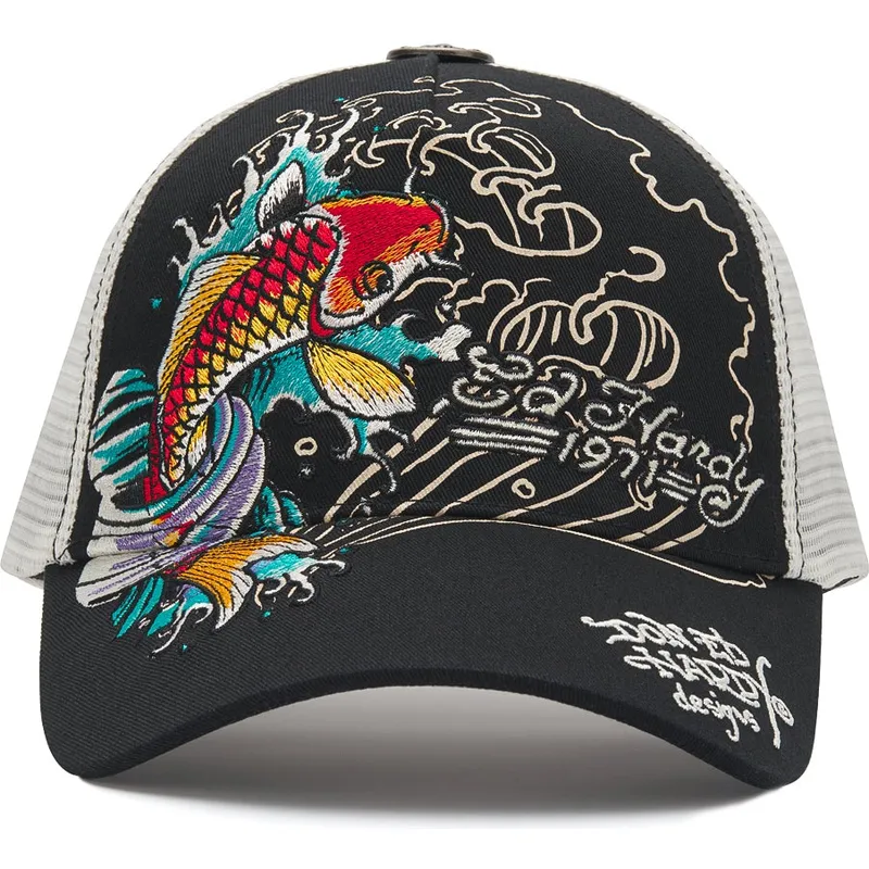 ed-hardy-1971-koi-fish-black-trucker-hat