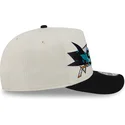 new-era-curved-brim-9fifty-a-frame-classic-san-jose-sharks-nhl-beige-and-black-snapback-cap