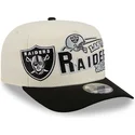 new-era-curved-brim-9fifty-a-frame-classic-las-vegas-raiders-nfl-beige-and-black-snapback-cap
