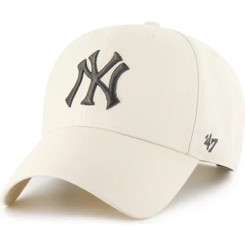 47 Brand Curved Brim MVP New York Yankees MLB Beige Snapback Cap