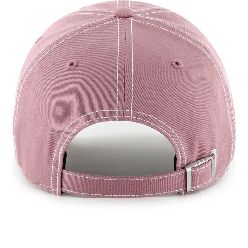 47-brand-curved-brim-clean-up-contrast-stitch-los-angeles-dodgers-mlb-pink-adjustable-cap