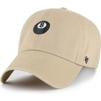 47 Brand Curved Brim 8-Ball Clean Up Base Runner Icon Khaki Adjustable Cap