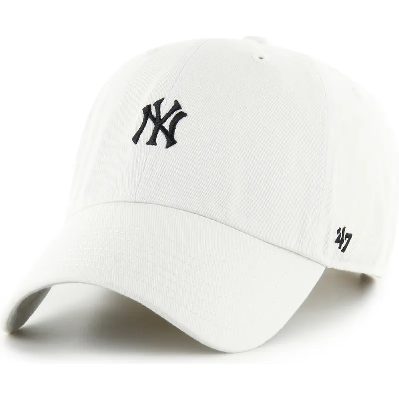 47-brand-curved-brim-clean-up-base-runner-new-york-yankees-mlb-beige-adjustable-cap