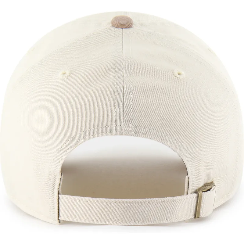 47-brand-curved-brim-clean-up-two-tone-no-loop-label-new-york-yankees-mlb-beige-and-brown-adjustable-cap