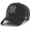 47-brand-curved-brim-clean-up-no-loop-label-new-york-yankees-mlb-black-adjustable-cap