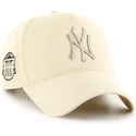 47-brand-curved-brim-mvp-dt-sure-shot-two-tone-cotton-new-york-yankees-mlb-beige-snapback-cap-with-beige-logo