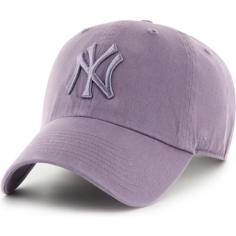 47-brand-curved-brim-purple-logo-clean-up-iris-new-york-yankees-mlb-purple-adjustable-cap