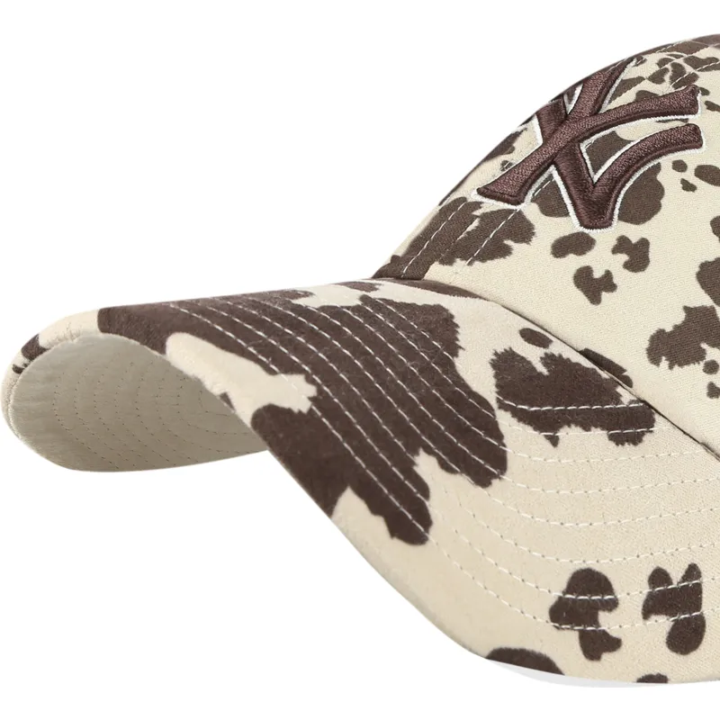 47-brand-curved-brim-brown-logo-clean-up-bessie-new-york-yankees-mlb-brown-adjustable-cap