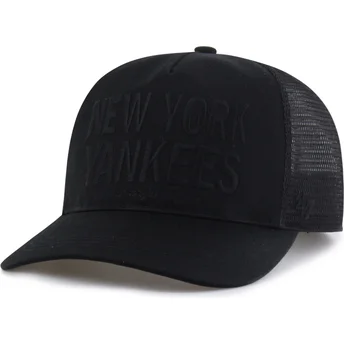 47 Brand Black Logo Hitch Contemporary New York Yankees MLB Black Trucker Hat