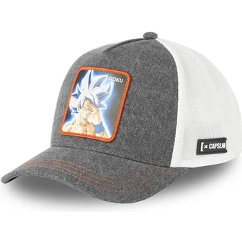 Capslab Son Goku Ultra Instinct DBS8 GOKB Dragon Ball Grey and White Trucker Hat
