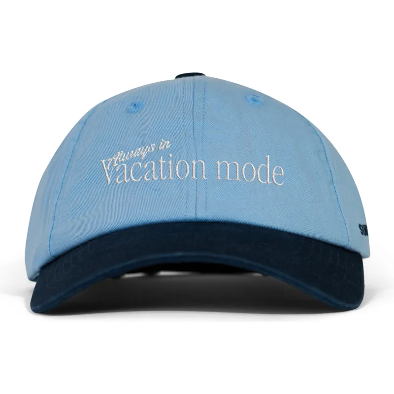 pica-pica-curved-brim-vacation-mode-blue-and-navy-blue-adjustable-cap