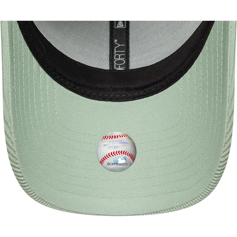 new-era-curved-brim-women-9forty-mini-cord-new-york-yankees-mlb-green-adjustable-cap