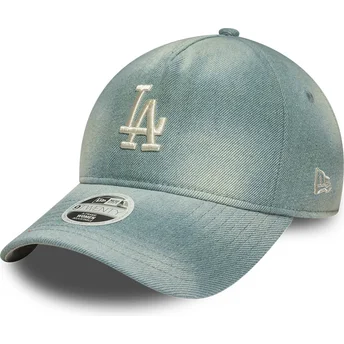 New Era Curved Brim Women 9TWENTY A Frame Denim Los Angeles Dodgers MLB Blue Adjustable Cap