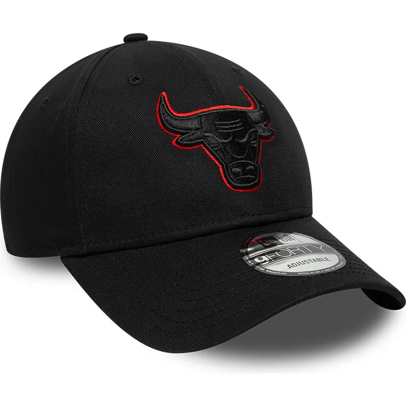 new-era-curved-brim-black-logo-9forty-team-outline-chicago-bulls-nba-black-adjustable-cap