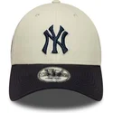 new-era-curved-brim-navy-blue-logo-9forty-world-series-new-york-yankees-mlb-beige-and-navy-blue-adjustable-cap