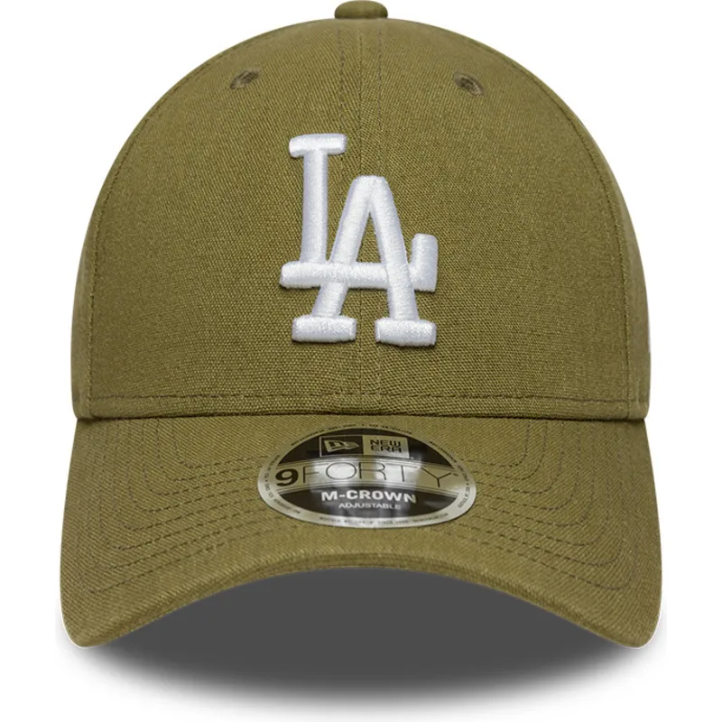 new-era-curved-brim-9forty-m-crown-linen-los-angeles-dodgers-mlb-green-snapback-cap