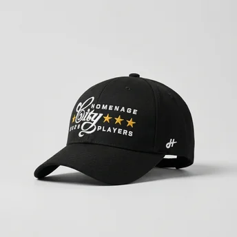 Homenage Curved Brim Players Sport The Ball Black Adjustable Cap